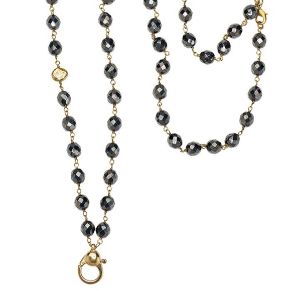 Waxing Poetic Ensemble “Hematite” Necklace Two Rare Retired Charms - Picture 2 of 4